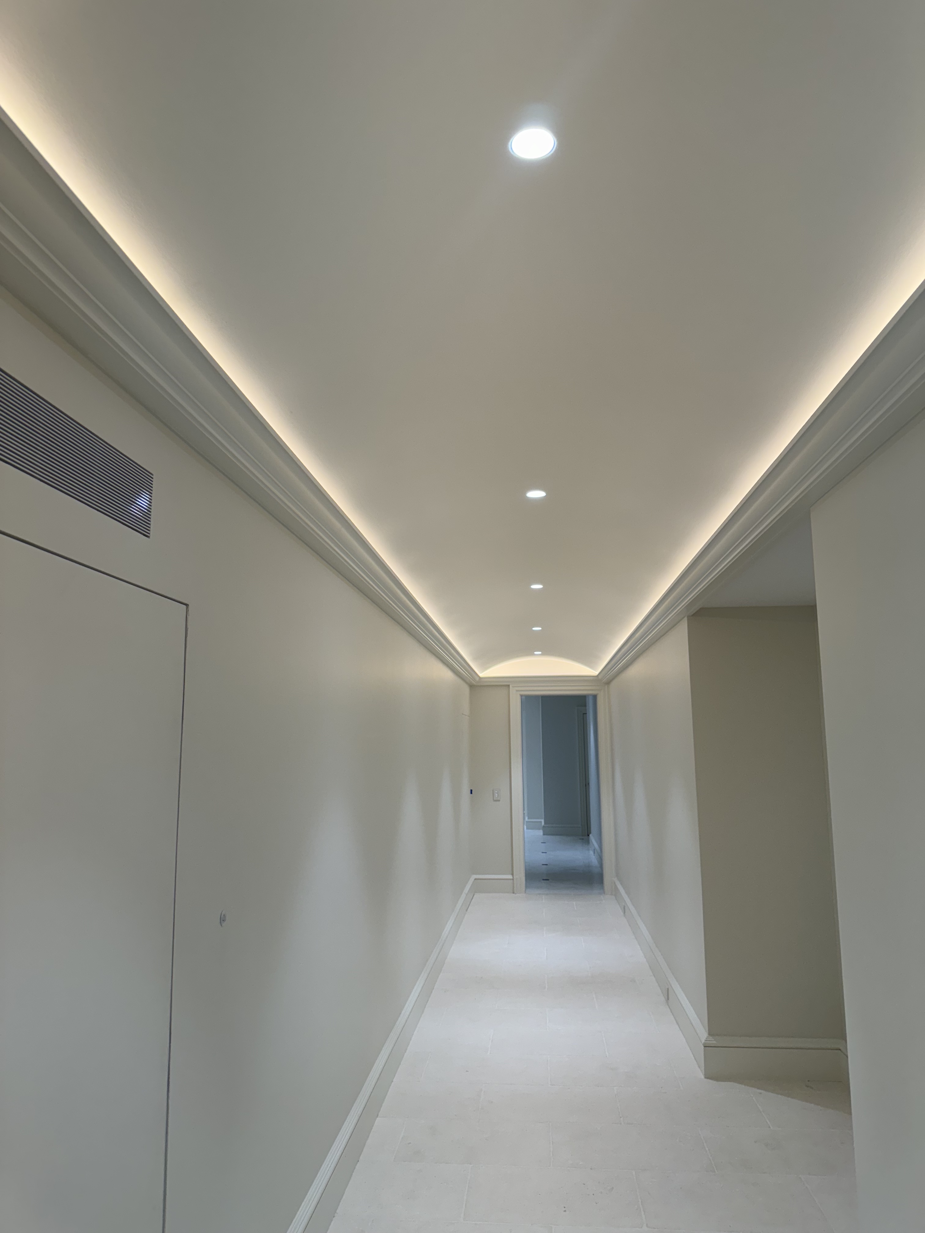 Recessed and cove lighting installation